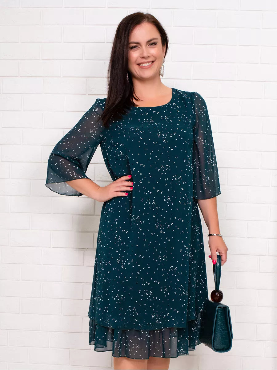 ✨【Vânzare excelentă🔥】【S-3XL】❤️Rochie elegantă cu imprimeu din dantelă, la modă, de vară 2025