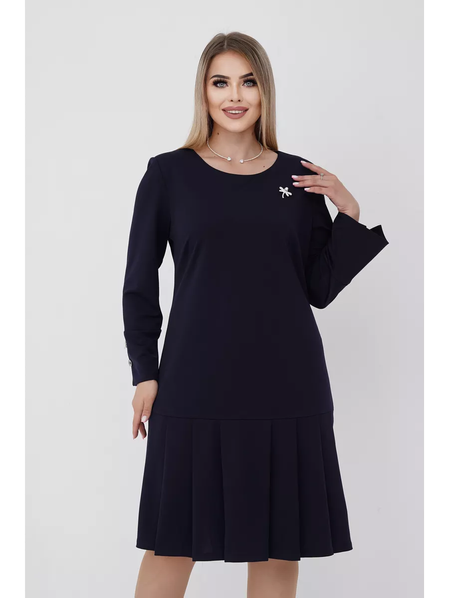 💌👗【S-5XL】Φθινοπωρινό, νέο, κομψό, ρετρό φόρεμα με πλισέ λεπτομέρειες