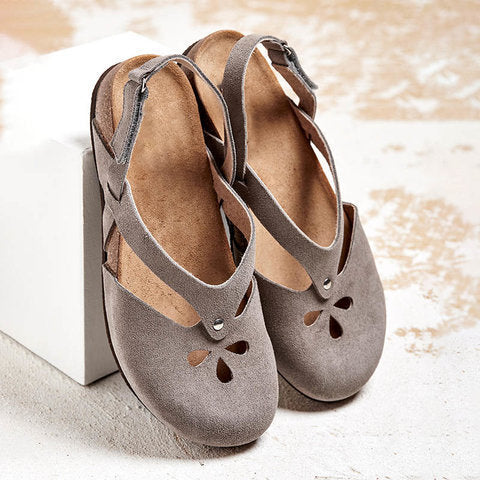 【Ograniczona oferta】 【35-44】2025 wysokiej jakości skórzane sandały casualowe ✅ Okrągły nosek ✅ Płaska podeszwa