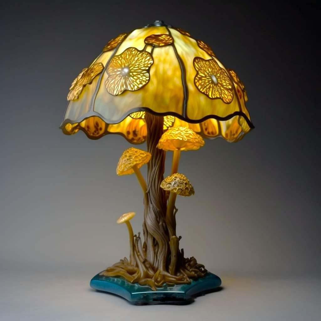 🔥 🍄Stolna lampa od vitraja Gljiva iz serije Plant🎉