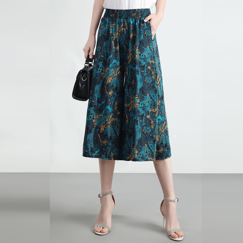 ❤️【M-5XL】2025 Noi pantaloni largi imprimați cu talie înaltă