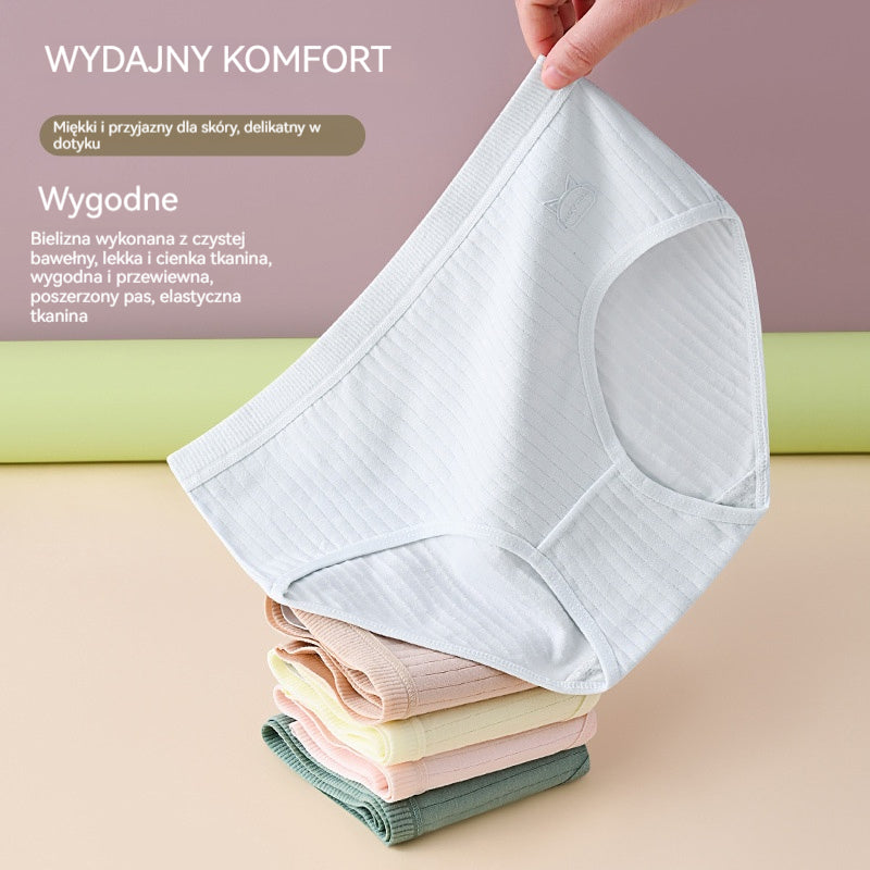 🩲🏆 Letni zestaw (7 szt.) – Wysokie, bawełniane majtki damskie o wygodnym i oddychającym kroju