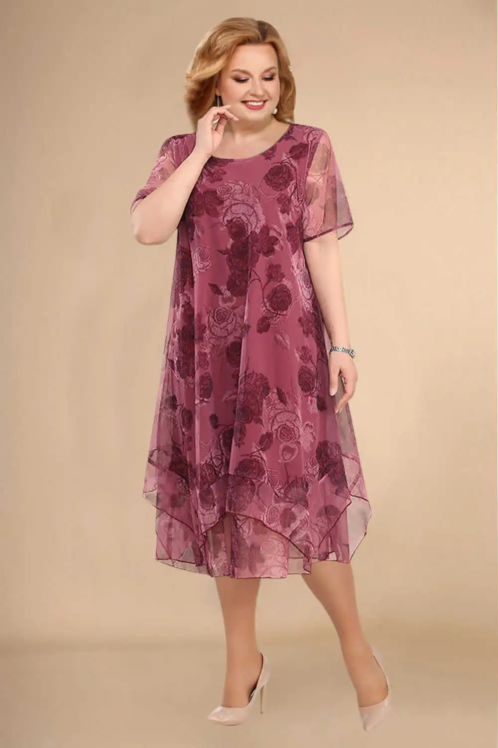 🌺🟢【L-5XL】💛2025 noua rochie florala din sifon de vara