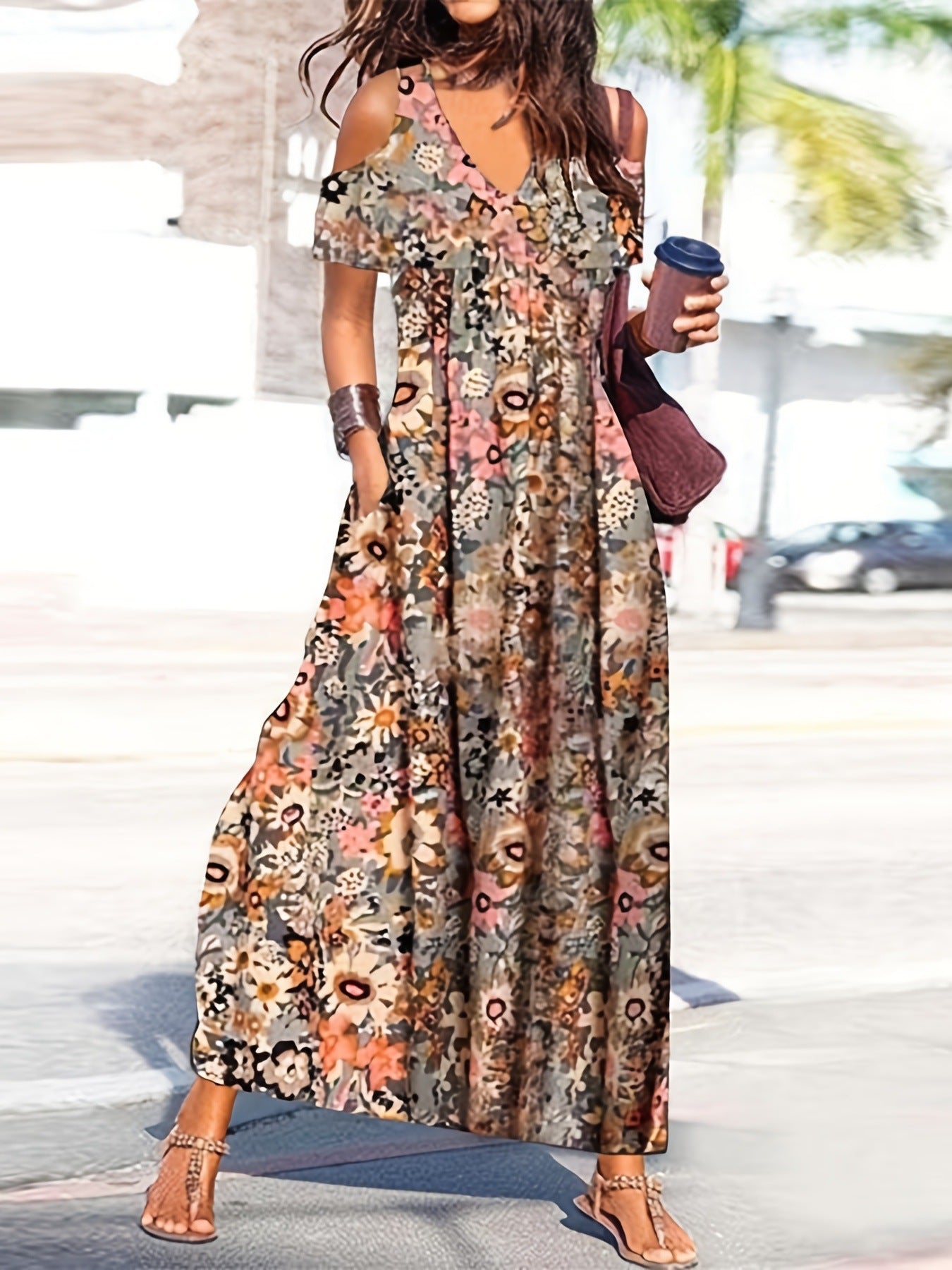 【S-3XL】2025 rochie noua mozaic cu imprimeu floral