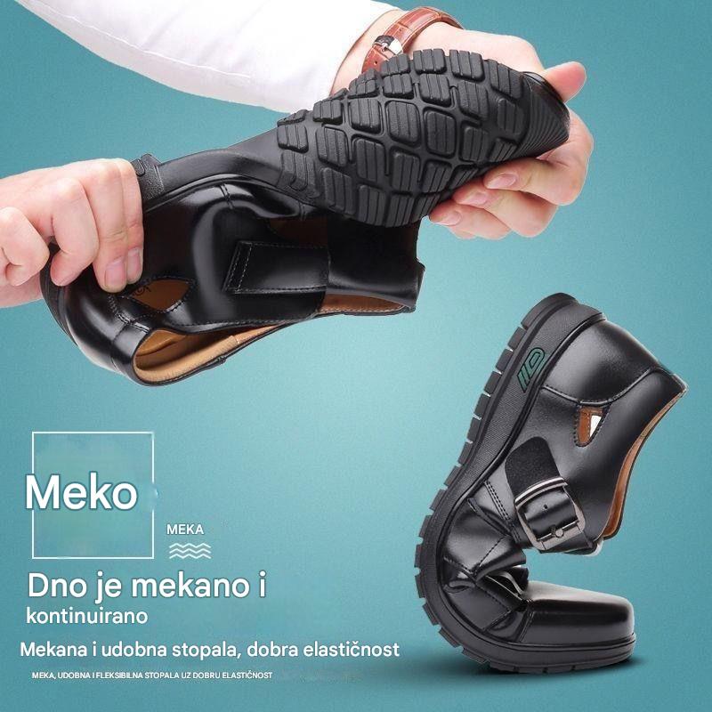 🌞🏆【38-44】Ljeto 2025. Muške prozračne šuplje neklizajuće ležerne sandale od meke kože, mekani potplat, udobne