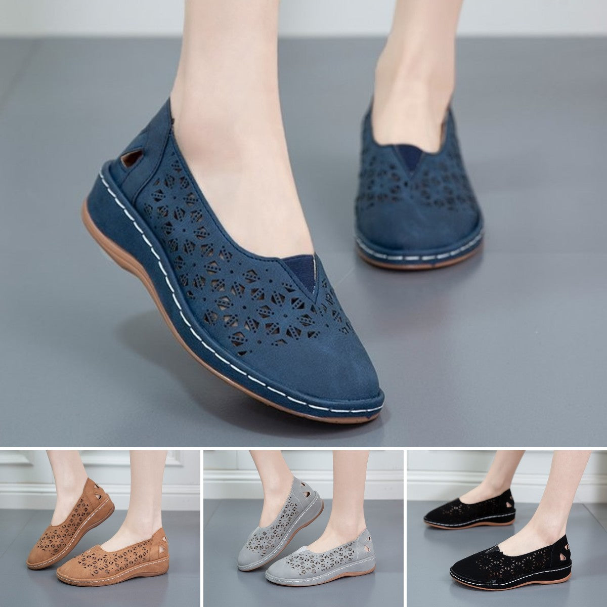 👞【35-43】2025 pantofi casual cu fund plat🥿Suport super puternic