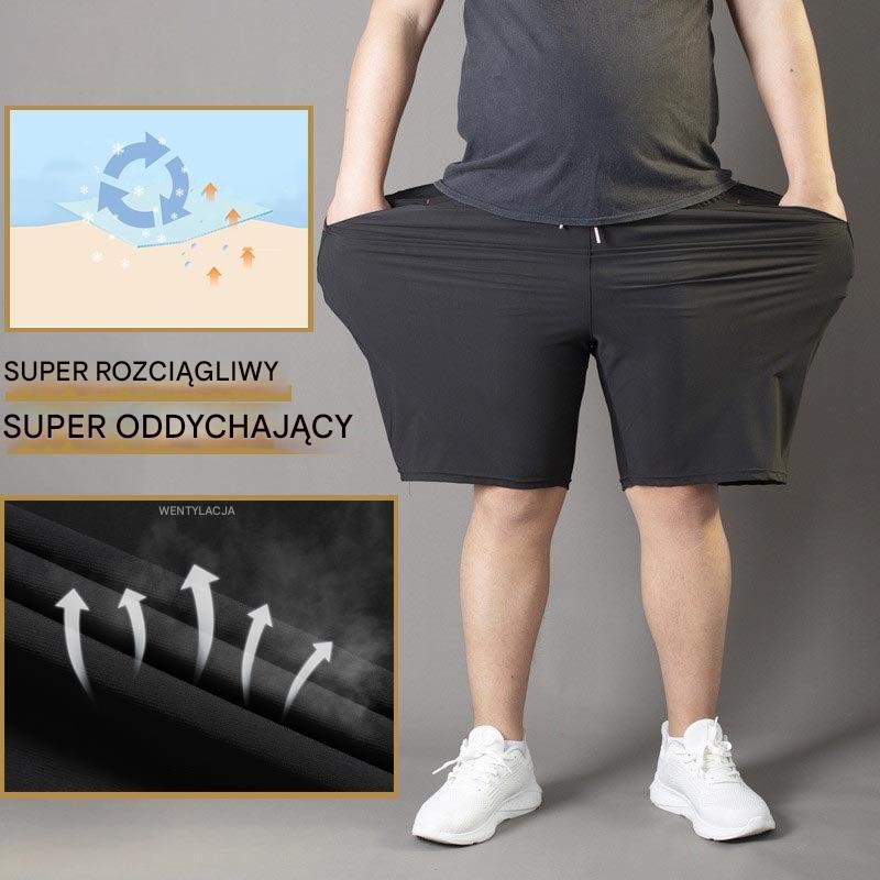 ❄🆒👖【Kup 1, otrzymaj 1 gratis 😍】【M–4XL】Letnie męskie sportowe szorty z jedwabiu lodowego, 60–140 kg, przewiewne i wygodne, luźny krój, duże rozmiary