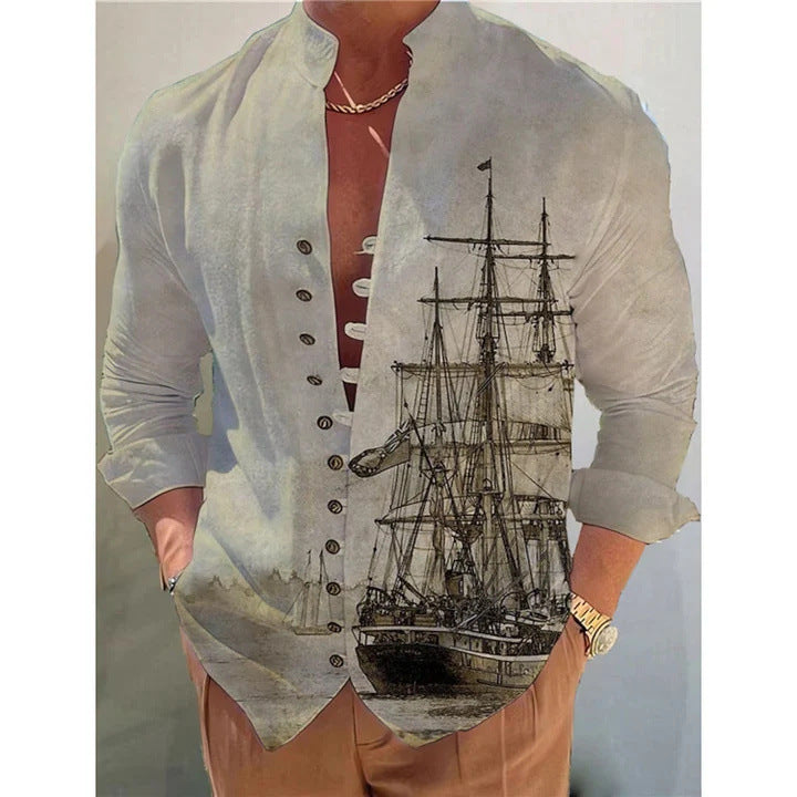 【S-3XL】2025 Męska koszula z nadrukiem 3D, casualowa