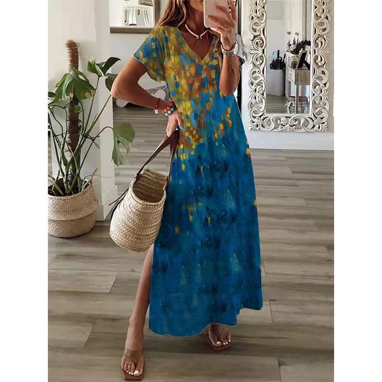 🌸🌸【S-5XL】Nova elegantna haljina s V-izrezom na rasprodaji
