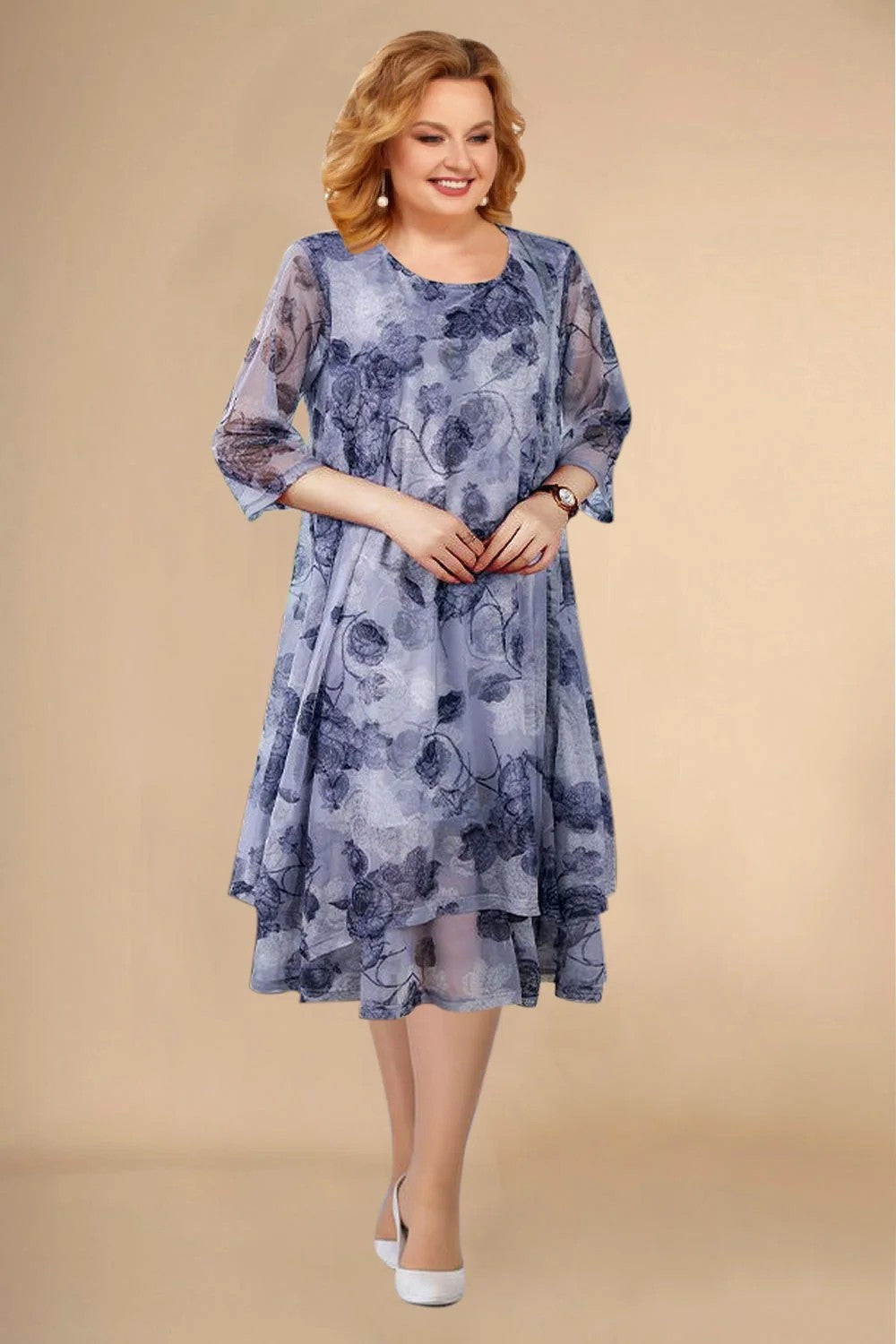 🌺🟢【L-5XL】💛2025 noua rochie florala din sifon de vara