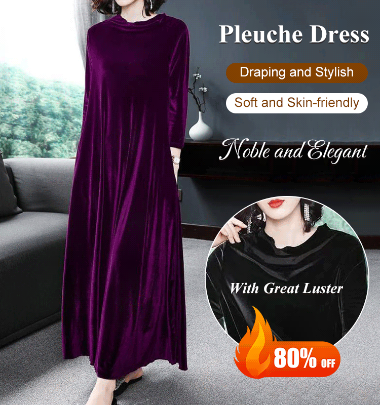 š„»ćM-4XLćRochie elegantÄ din catifea aurie , emanĆ¢nd farmec elegant din interior spre exterior