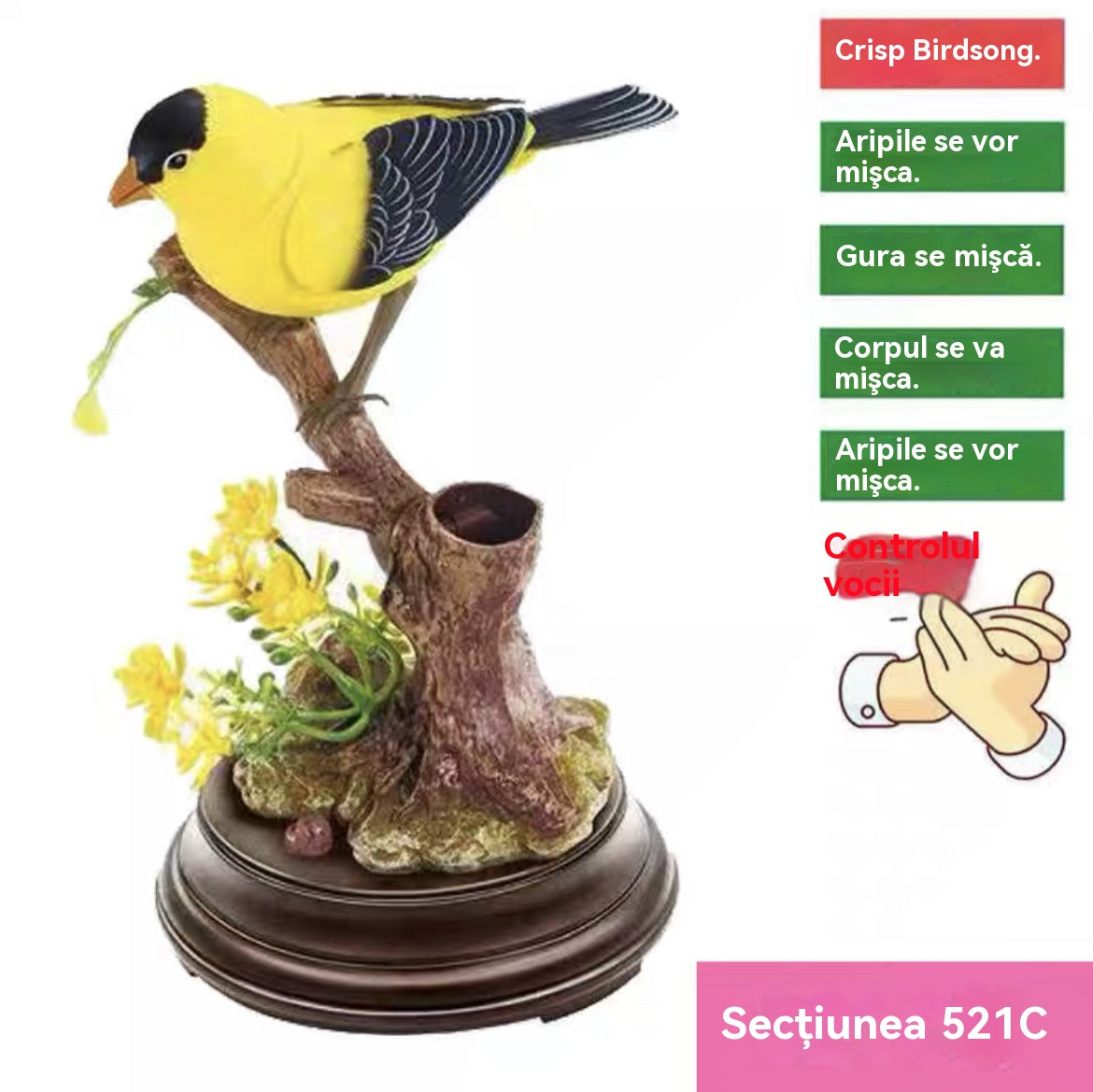 🦜🐦Προσομοίωση με φωνητικό έλεγχο, χαριτωμένα δημιουργικά διακοσμητικά πουλάκια με φωνητική ενεργοποίηση, διακοσμητικά στολίδια για το γραφείο ή το δωμάτιο σας.