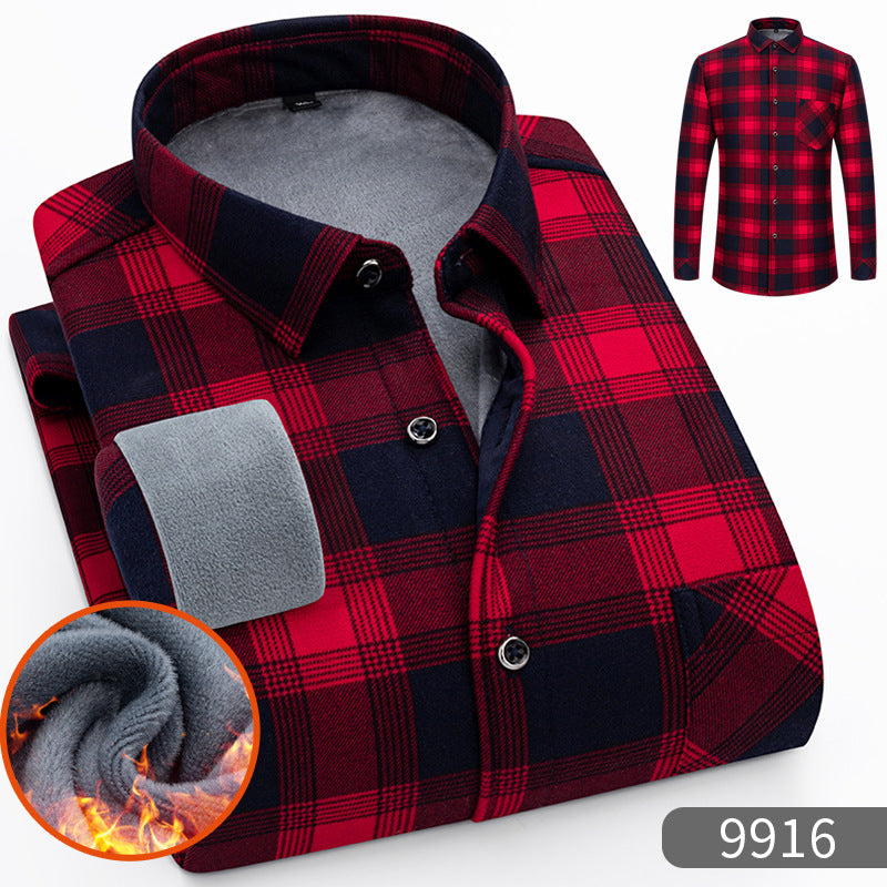 🔥👔【L-5XL】 Ciepła koszula biznesowa z długim rękawem na jesień i zimę