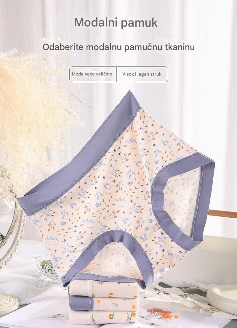 💖Svilene gaćice za žene većih veličina, visokog struka, kontrola trbuha, antibakterijske, bešavne