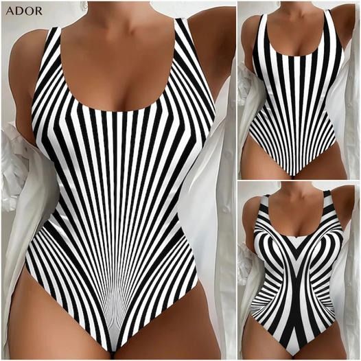 【Vruća rasprodaja 🌟】【😍S~6XL】Seksi prugasti jednodijelni kupaći kostim