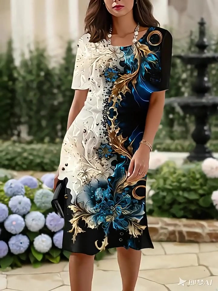👗 【S-3XL】Trójwymiarowy wzór kwiatowy na swobodnej letniej sukience dla kobiet