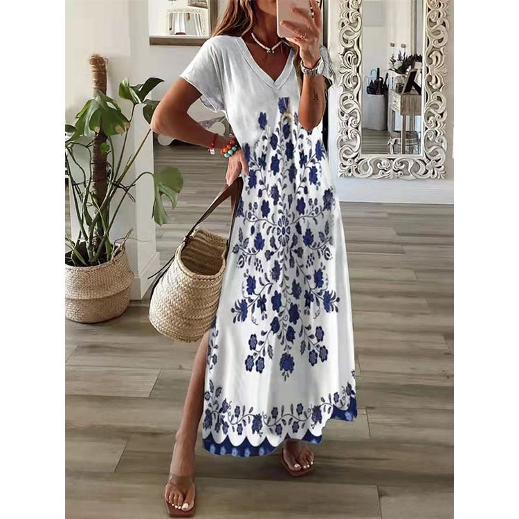 🌸🌸【S-5XL】Nova elegantna haljina s V-izrezom na rasprodaji