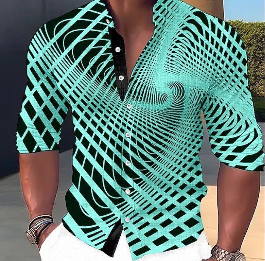 🔥👔【S-6XL】Cămașă bărbați din bumbac cu imprimeu