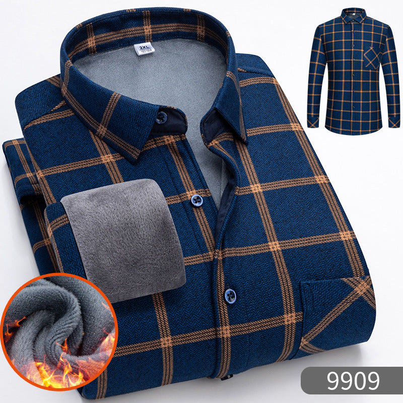 🔥👔【L-5XL】 Ciepła koszula biznesowa z długim rękawem na jesień i zimę
