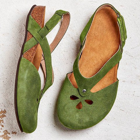 【Ograniczona oferta】 【35-44】2025 wysokiej jakości skórzane sandały casualowe ✅ Okrągły nosek ✅ Płaska podeszwa