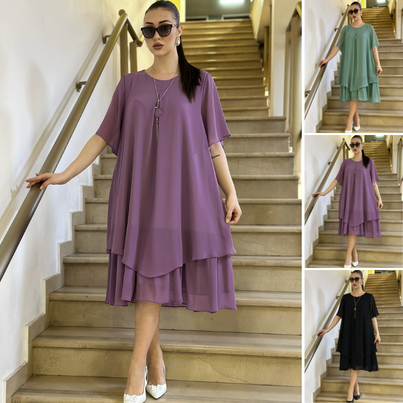 šćS-5XLćš Rochie lungÄ elegantÄ Či de sifon, design de Ć®naltÄ calitate