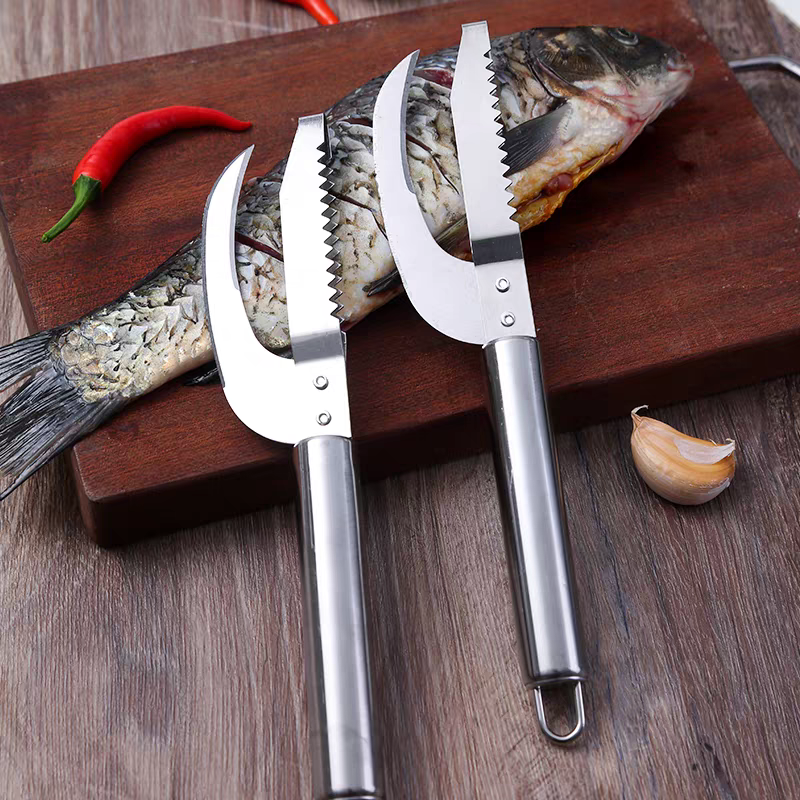 🍲🐟【Oferta 2-częściowa】Wielofunkcyjny nóż ze stali nierdzewnej do skutecznego skrobania łusek ryb
