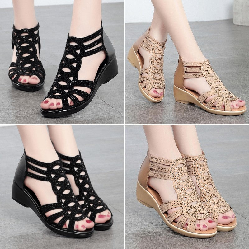 👡【35-40】Sandale srednje visine, prozračne, mekani potplat, mekana koža, moderne i fleksibilne