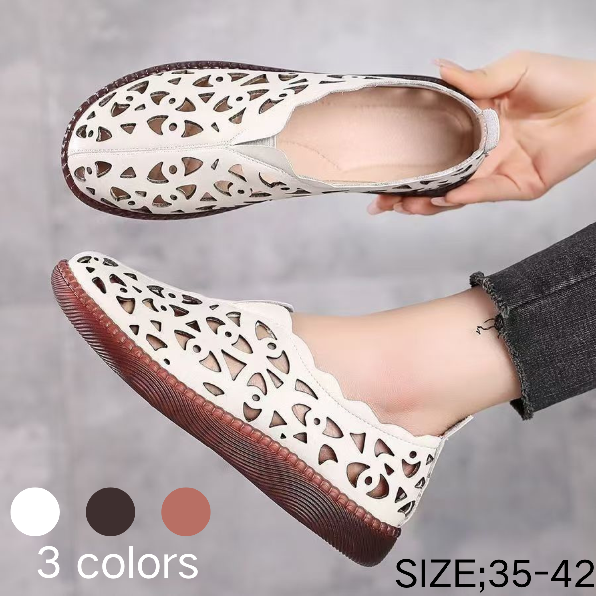 👡🔥【35-42】Damskie buty retro z okrągłym noskiem i oddychającą cholewką