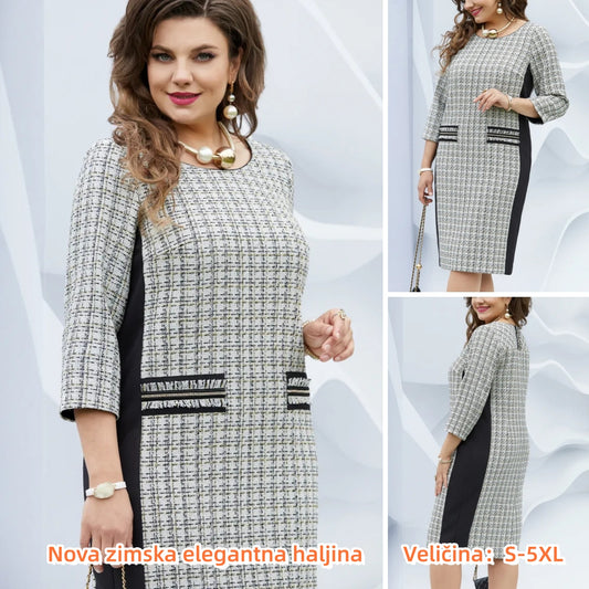 👗🍂【S-5XL】Nova elegantna karirana haljina za jesen