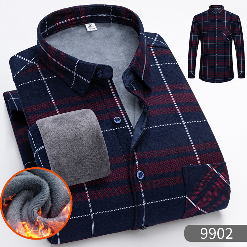 🔥👔【L-5XL】 Ciepła koszula biznesowa z długim rękawem na jesień i zimę