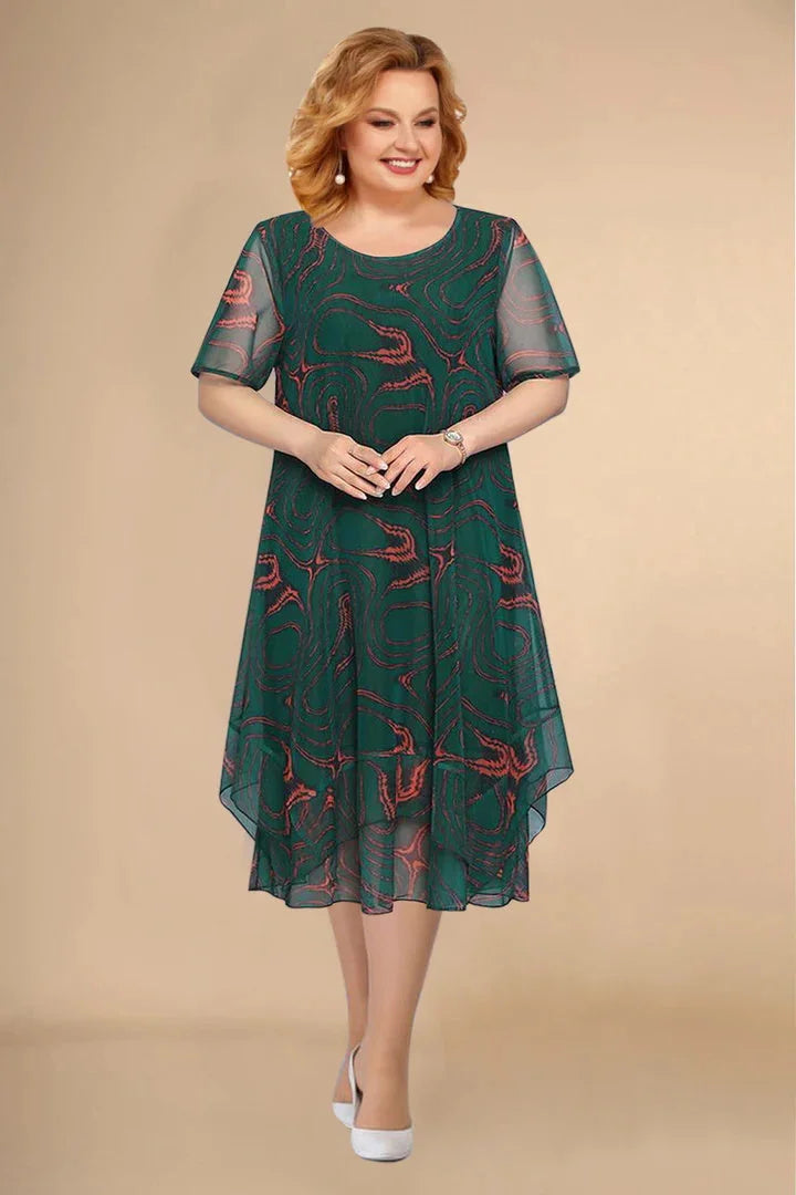 🌺🟢【L-5XL】💛2025 noua rochie florala din sifon de vara
