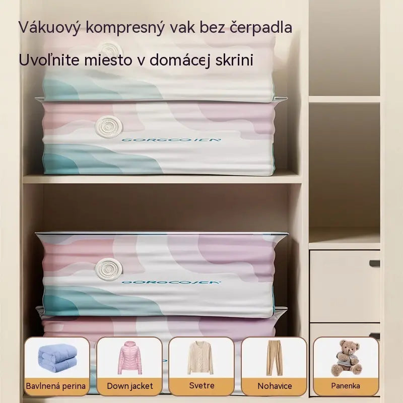 🧳 5 kusov za 26 EUR 💨 Veľká vakuová taška na kompresiu: nie je potrebná pumpa, nepriepustná a šetrí miesto v kufroch i doma ✈️