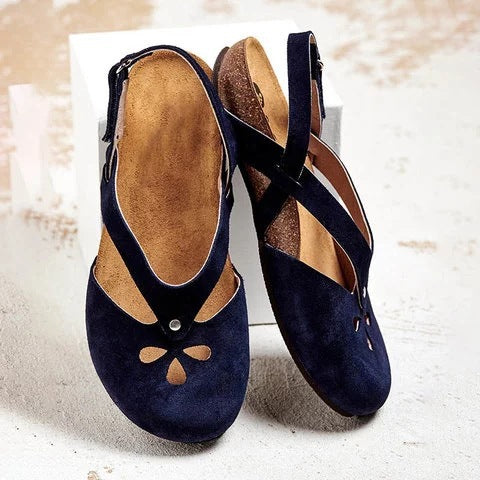 【Ograniczona oferta】 【35-44】2025 wysokiej jakości skórzane sandały casualowe ✅ Okrągły nosek ✅ Płaska podeszwa