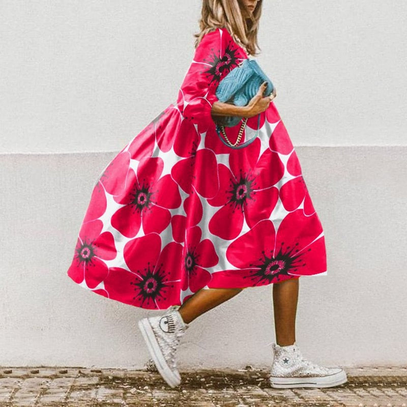 【S~3XL】Ljetne modne uredske svečane haljine s O izrezom Ležerne boho haljine za plažu s pola rukava