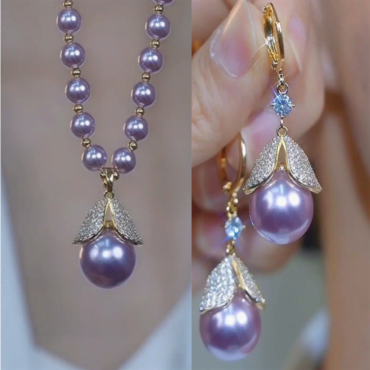 🔥Nowy wisiorek i kolczyki z pereł na jesień i zimę, pasujące do wszystkiego