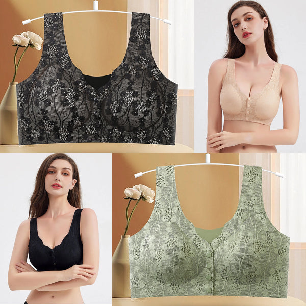 😍Proljetna rasprodaja - 50% popusta😍💗【2 komada】Ženski bežični grudnjak s prednjim gumbima, Traceless Ice Silk