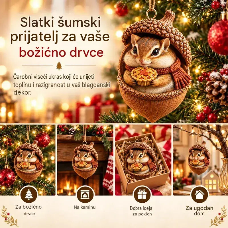 🎉【Kupi 6, dobij 6 gratis】 🎁Novi 2D akrilni božićni dizajn sa životinjama u obliku češera