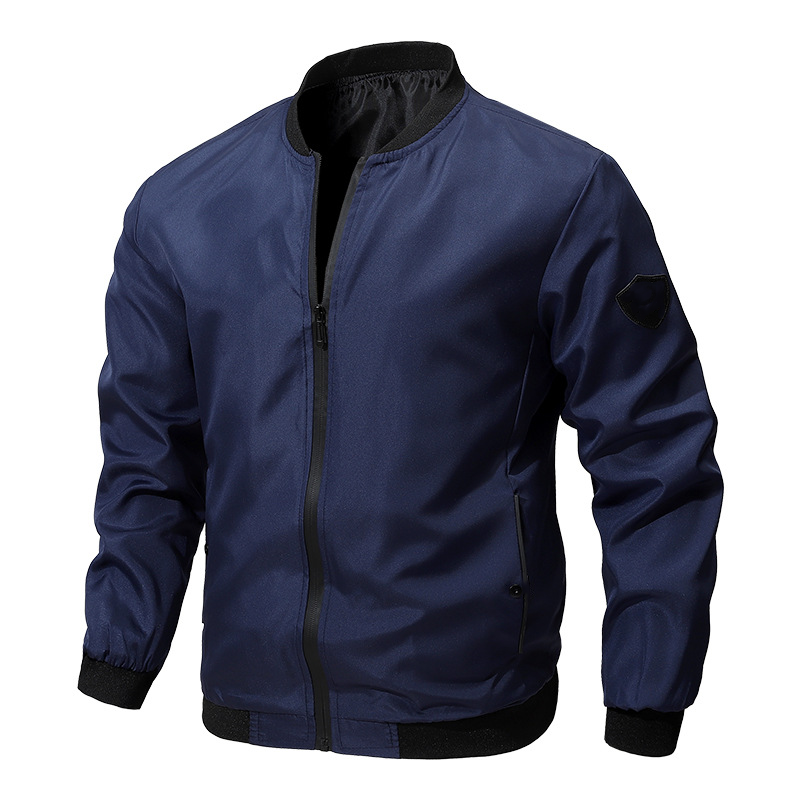 🚀🧥【50% zniżki 🔥】【M–6XL】Męska casualowa jednokolorowa kurtka pilotka w dużych rozmiarach