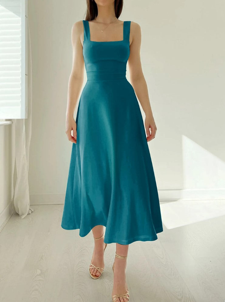 【50%OFF】👗【XS-3XL】Rochie de vară pentru femei, cu bretele groase, cu talie subțire