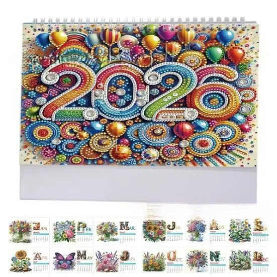 【Set od dva dijela】🥰🥰 Novi kalendar za 2026., 13 stranica, oslikavanje dijamantima, DIY, ručno izrađeno točkice od dijamanata