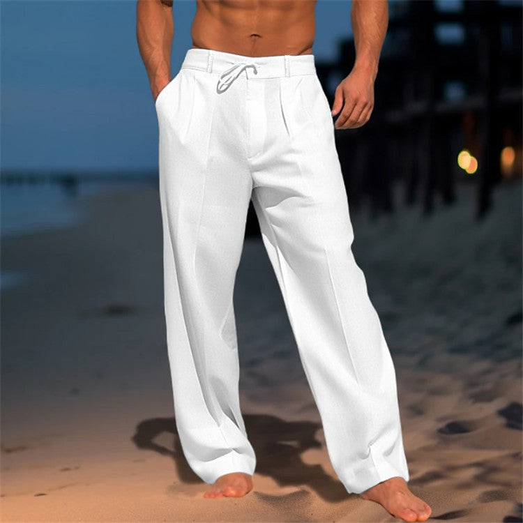 🏖️👖【Ljetni popust – 50 % 🔥】【S–3XL】😍 Muške lanene ležerne hlače velikih veličina, udobne i prozračne, idealne za svaki dan i odmor