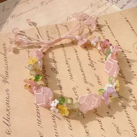 ✨💖Nova pletena narukvica s nepravilnim cvijećem🍀