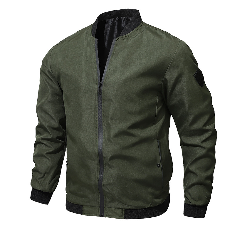 🚀🧥【50% zniżki 🔥】【M–6XL】Męska casualowa jednokolorowa kurtka pilotka w dużych rozmiarach