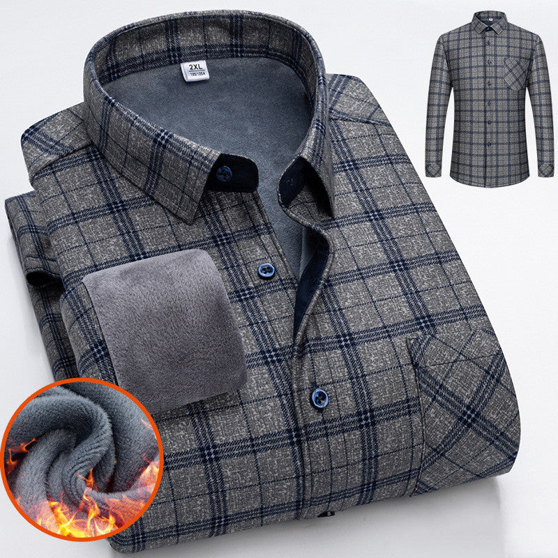 🔥👔【L-5XL】 Ciepła koszula biznesowa z długim rękawem na jesień i zimę