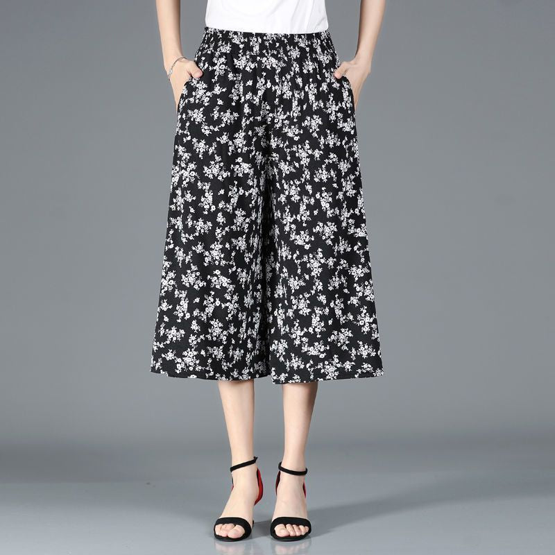 ❤️【M-5XL】2025 Noi pantaloni largi imprimați cu talie înaltă