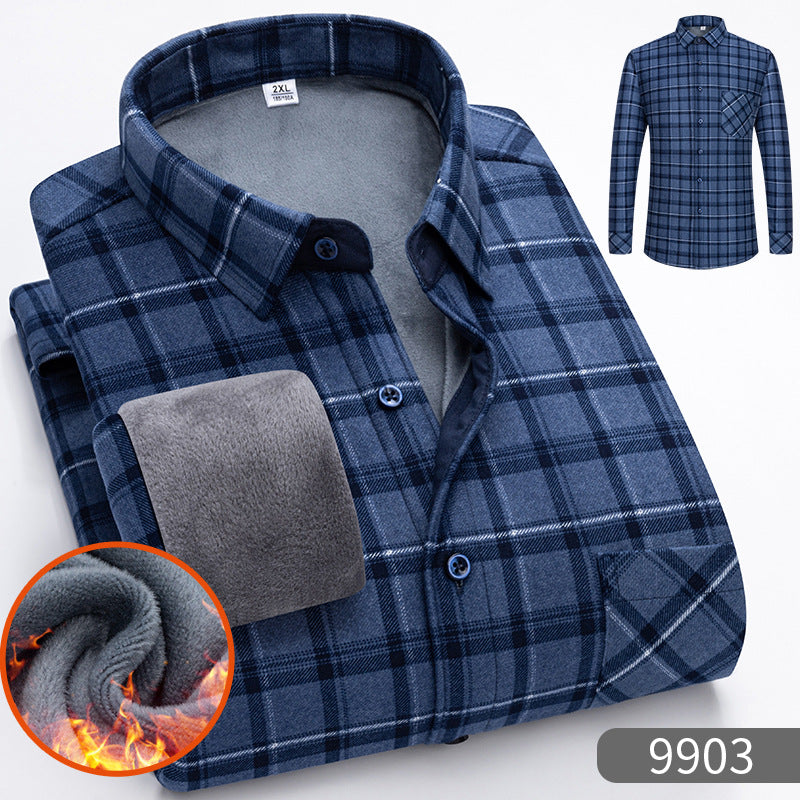 🔥👔【L-5XL】 Ciepła koszula biznesowa z długim rękawem na jesień i zimę
