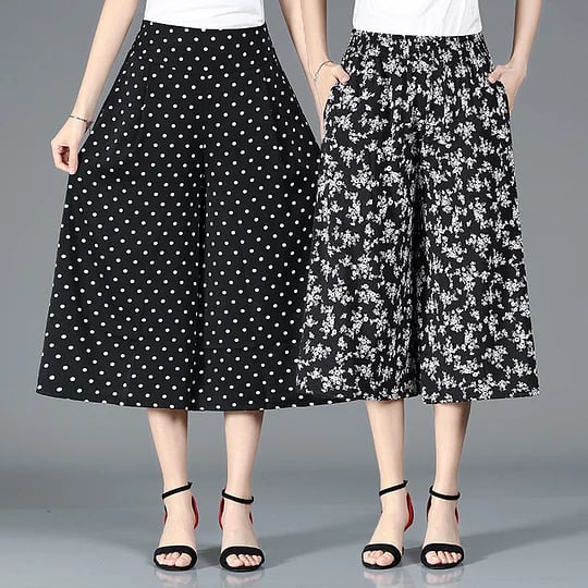 ❤️【M-5XL】2025 Noi pantaloni largi imprimați cu talie înaltă
