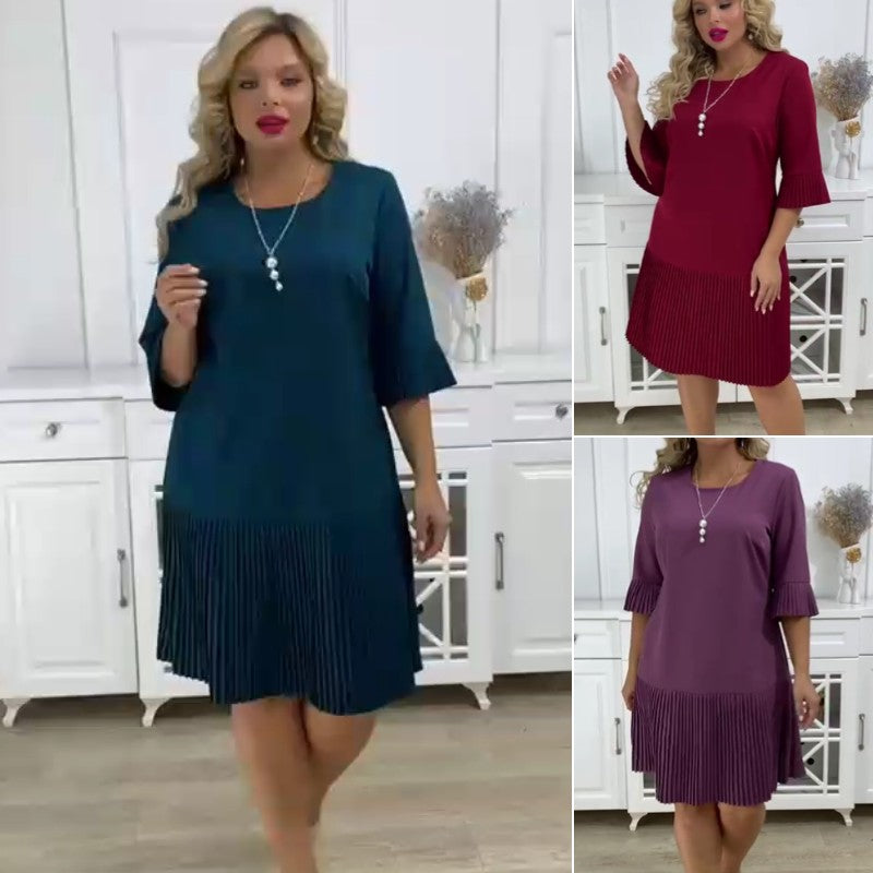 【S-5XL】 Rochie de culoare solidă cu temperament lejer și confortabil