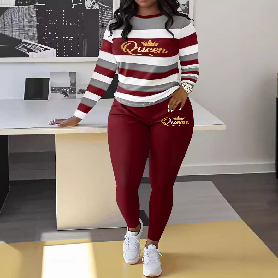 🌈😍Stylowy, hiphopowy strój (pasiasty top + legginsy)