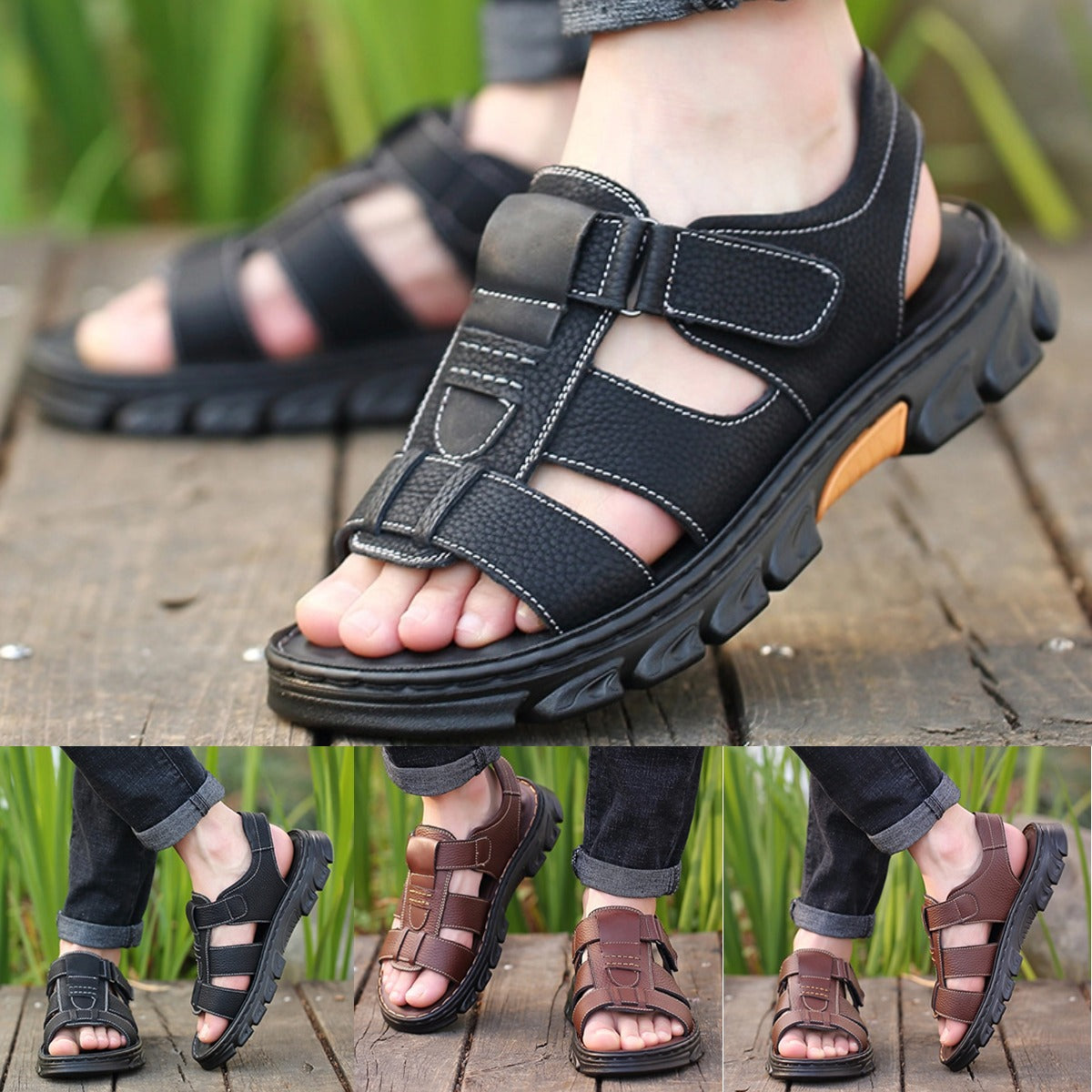 🌈🔥【Oferte speciale de vară】【38-44】Sandale de plajă pentru bărbați, vara 2025✅Piele moale✅Antiderapante